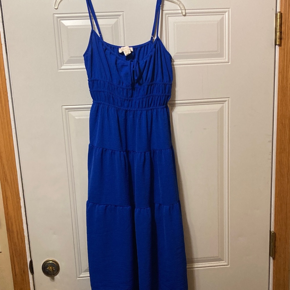 Monteau Elegant Blue Sleeveless Dress S